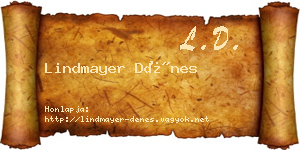 Lindmayer Dénes névjegykártya