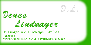 denes lindmayer business card